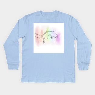 Rainbow Fox Kids Long Sleeve T-Shirt